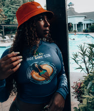 Load image into Gallery viewer, Hot Gyal SZN "Navy" (Female Crop Top Rashguard)