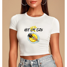 Load image into Gallery viewer, Hot Gyal SZN &quot;White&quot; (Female Crop Top Tee)
