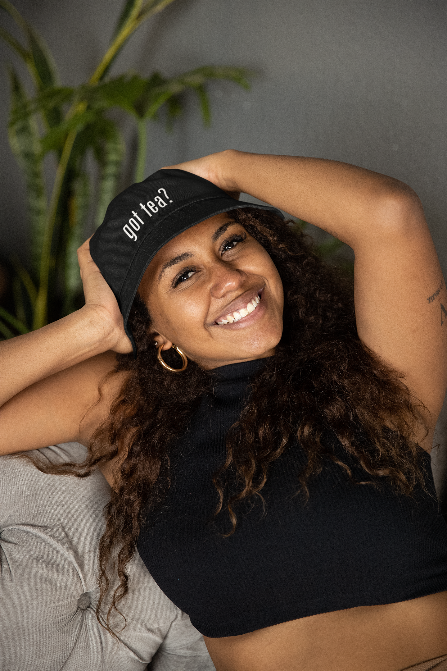 Body Tea Embroidered Bucket Hat — Body Positivity Statement