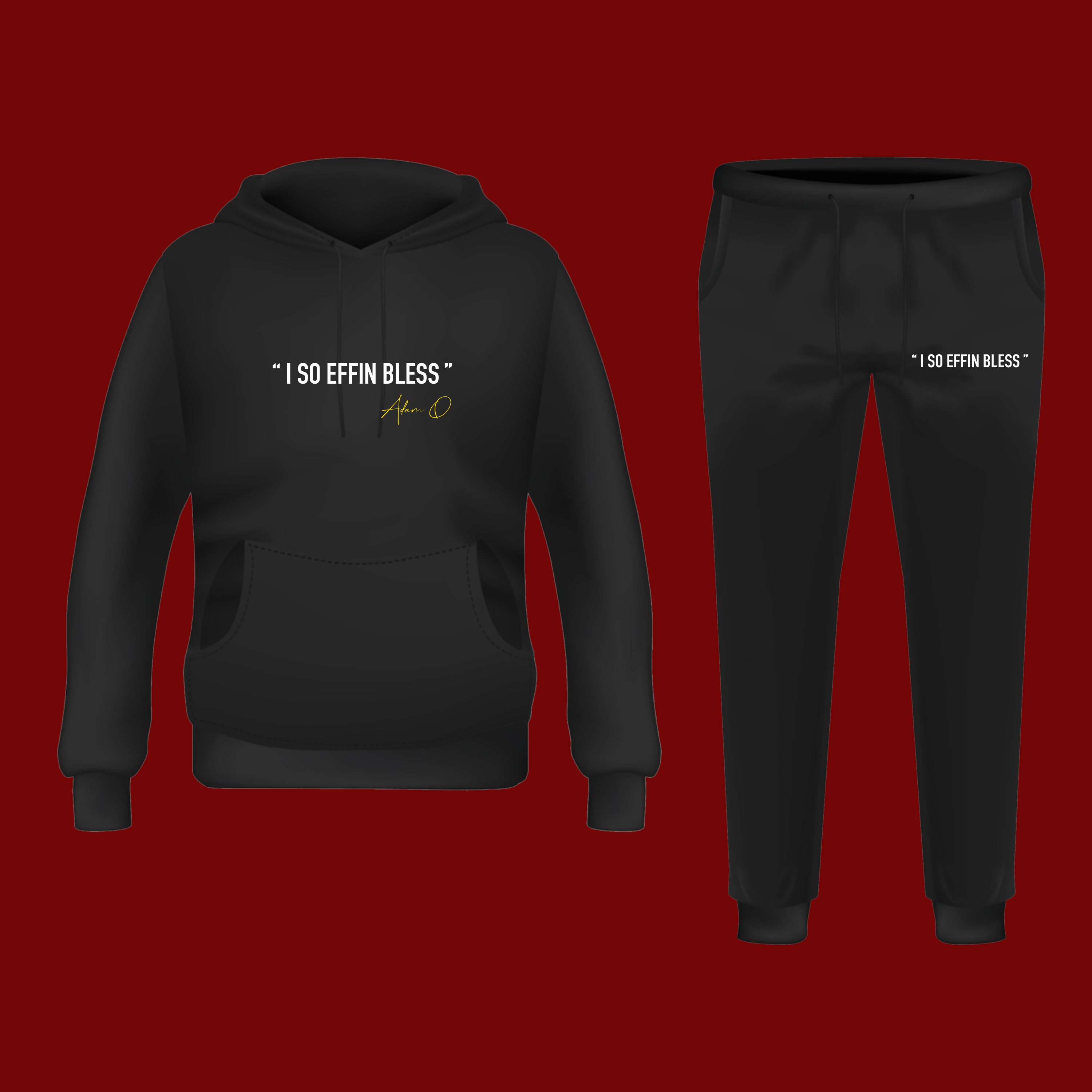 I SO EFFIN BLESS (Black - Unisex Hoodie Set)